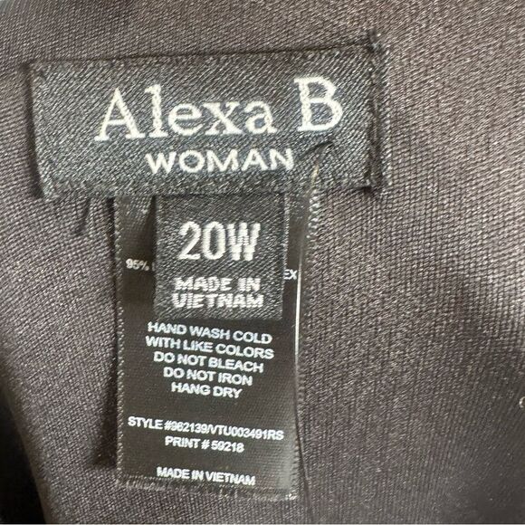 Alexa B black and red lily floral mesh maxi dress with rhinestones size 20W NWT - Picture 5 of 7